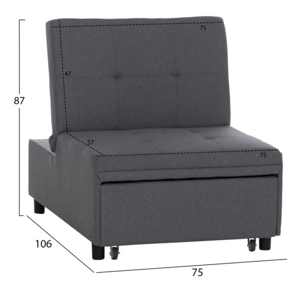 ΠΟΛΥΘΡΟΝΑ-ΚΡΕΒΑΤΙ LIBRE HM3295.01 ΓΚΡΙ ΥΦΑΣΜΑ 75x106x87Υεκ. - Image 2