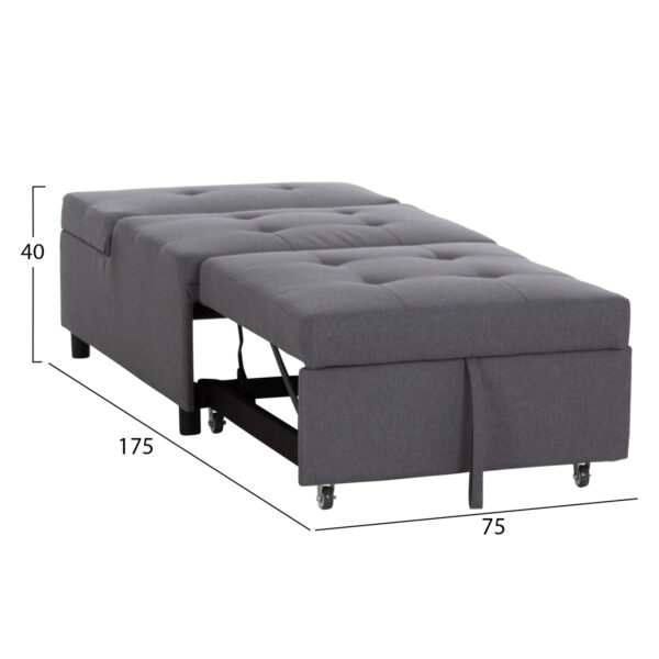 ΠΟΛΥΘΡΟΝΑ-ΚΡΕΒΑΤΙ LIBRE HM3295.01 ΓΚΡΙ ΥΦΑΣΜΑ 75x106x87Υεκ. - Image 3