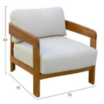 ΠΟΛΥΘΡΟΝΑ LOUNGE ΕΞ.ΧΩΡΟΥ SOLARA HM6513 ΞΥΛΟ ΑΚΑΚΙΑΣ ΦΥΣΙΚΟ-ΜΑΞΙΛΑΡΙΑ ΕΚΡΟΥ 75x75x63Υεκ - Image 2