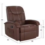 ΠΟΛΥΘΡΟΝΑ RELAX ΜΕ ΜΗΧΑΝΙΣΜΟ MASSAGE ROCCA HM0026.03 PU ΚΑΦΕ ΣΚΟΥΡΟ 80x96x97 εκ. - Image 2