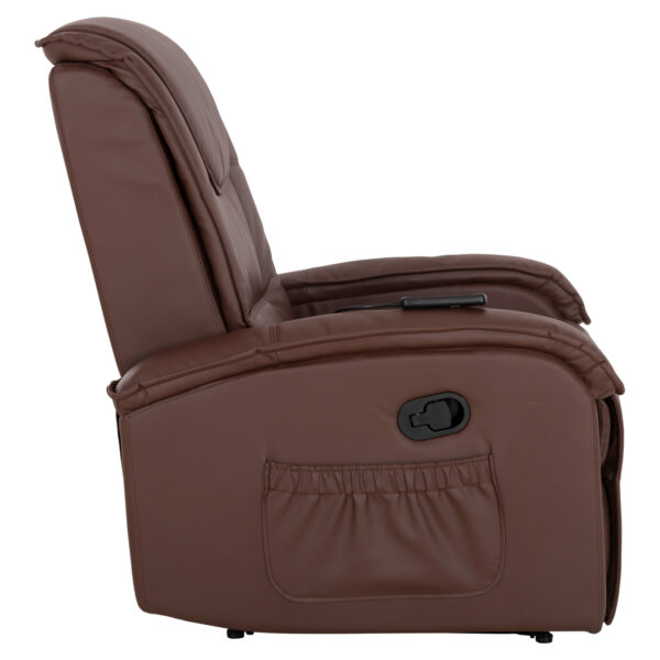 ΠΟΛΥΘΡΟΝΑ RELAX ΜΕ ΜΗΧΑΝΙΣΜΟ MASSAGE ROCCA HM0026.03 PU ΚΑΦΕ ΣΚΟΥΡΟ 80x96x97 εκ. - Image 4