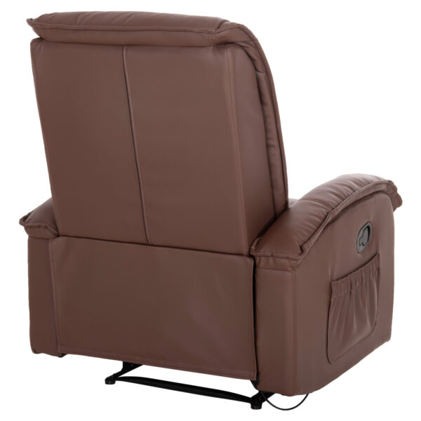 ΠΟΛΥΘΡΟΝΑ RELAX ΜΕ ΜΗΧΑΝΙΣΜΟ MASSAGE ROCCA HM0026.03 PU ΚΑΦΕ ΣΚΟΥΡΟ 80x96x97 εκ. - Image 5