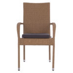 ΠΟΛΥΘΡΟΝΑ ΜΕΤΑΛΛΙΚΗ ANISHA HM5685.02 ΜΕ ΜΑΞΙΛΑΡΙ WICKER ΚΑΦΕ-ΜΟΚΑ ΣΤΟΙΒ/ΜΕΝΗ 56x60x94 εκ. - Image 3
