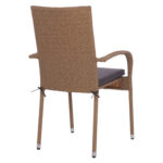 ΠΟΛΥΘΡΟΝΑ ΜΕΤΑΛΛΙΚΗ ANISHA HM5685.02 ΜΕ ΜΑΞΙΛΑΡΙ WICKER ΚΑΦΕ-ΜΟΚΑ ΣΤΟΙΒ/ΜΕΝΗ 56x60x94 εκ. - Image 5
