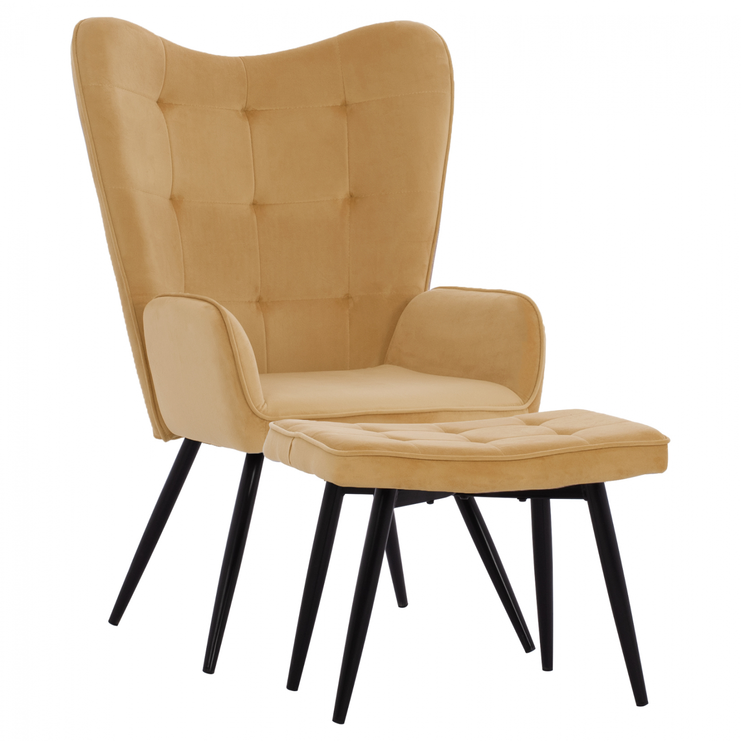 HM8918.09 ΠΟΛΥΘΡΟΝΑ ΜΠΕΡΖΕΡΑ CRAWLEY ΜΕ ΥΠΟΠΟΔΙΟ HM8918.09 ΧΡΥΣΟ ΒΕΛΟΥΔΟ 70x57x103Υ εκ. - Image 1