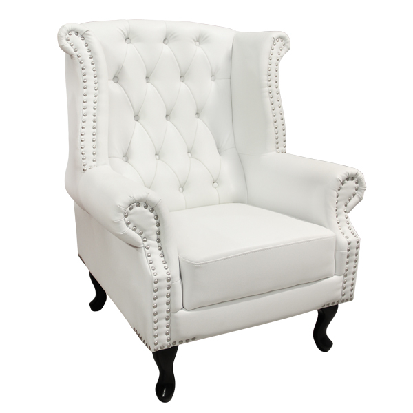 HM0053.02 ΠΟΛΥΘΡΟΝΑ-ΜΠΕΡΖΕΡΑ T.CHESTERFIELD POLINA HM0053.02 PU ΛΕΥΚΟ ΜΑΤ 83x75x107Yεκ. - Image 1