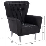 ΠΟΛΥΘΡΟΝΑ ΜΠΕΡΖΕΡΑ Τ. CHESTERFIELD ΣΕ ΧΡΩΜΑ ΜΑΥΡΟ HM9217.01 87x88x100 εκ. - Image 2