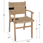 ΠΟΛΥΘΡΟΝΑ BAND RUBBERWOOD ΚΑΙ ΣΧΟΙΝΙ 62,5x60x88Yεκ.HM9324.01 - Image 2