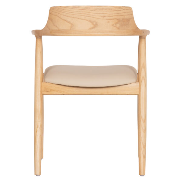 ΠΟΛΥΘΡΟΝΑ ΤΡΑΠΕΖΑΡΙΑΣ TARGA HM18336.11 RUBBERWOOD ΦΥΣΙΚΟ & PU ΕΚΡΟΥ 58x54x78Yεκ - Image 6