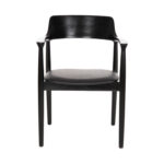 ΠΟΛΥΘΡΟΝΑ ΤΡΑΠΕΖΑΡΙΑΣ KINGSLEY HM9634.02 ΞΥΛΟ ΜΑΟΝΙ- ΜΑΥΡΟ VINYL 58x53x80Yεκ. - Image 3