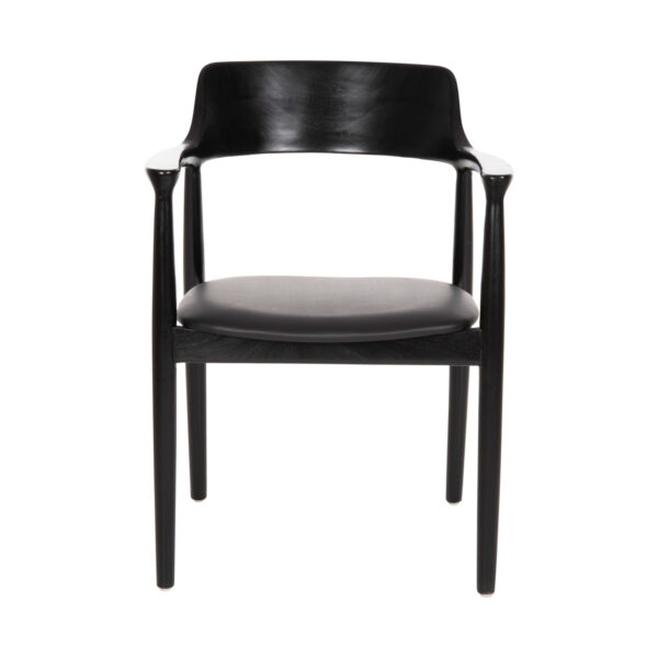 ΠΟΛΥΘΡΟΝΑ ΤΡΑΠΕΖΑΡΙΑΣ KINGSLEY HM9634.02 ΞΥΛΟ ΜΑΟΝΙ- ΜΑΥΡΟ VINYL 58x53x80Yεκ. - Image 3