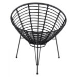 ΠΟΛΥΘΡΟΝΑ ΤΥΠΟΥ ΦΩΛΙΑ ΜΕΤΑΛΛΙΚΗ ALLEGRA HM5458.02 ΜΕ ΜΑΥΡΟ WICKER 73x83x86Υ εκ. - Image 6