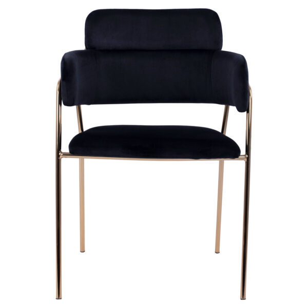 ΠΟΛΥΘΡΟΝΑΚΙ KELSO HM8521.04 ΒΕΛΟΥΔΟ ΜΑΥΡΟ & ΕΠΙΧΡΥΣΟ ΠΟΔΙ 52,5x52x80Υ εκ. - Image 3