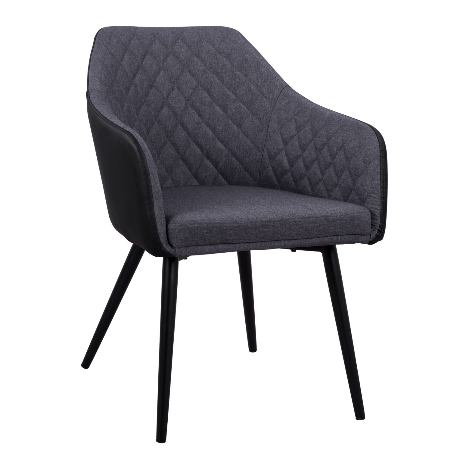 HM8522.01 ΠΟΛΥΘΡΟΝΑΚΙ CHARLES HM8522.01 ΜΕ ΥΦΑΣΜΑ ΣΚΟΥΡΟ ΓΚΡΙ PU ΜΑΥΡΟ 57x63x83Υ εκ. - Image 1