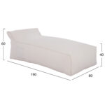 ΠΟΥΦ ΞΑΠΛΩΣΤΡΑ WADELIN HM5774.11 ΜΕ TEXTILINE ΛΕΥΚΟ 190x80x40-60Υ εκ. - Image 2