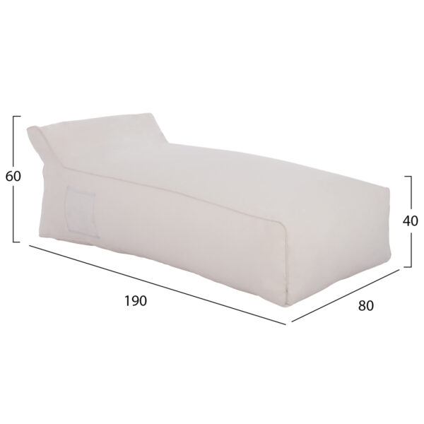 ΠΟΥΦ ΞΑΠΛΩΣΤΡΑ WADELIN HM5774.11 ΜΕ TEXTILINE ΛΕΥΚΟ 190x80x40-60Υ εκ. - Image 2