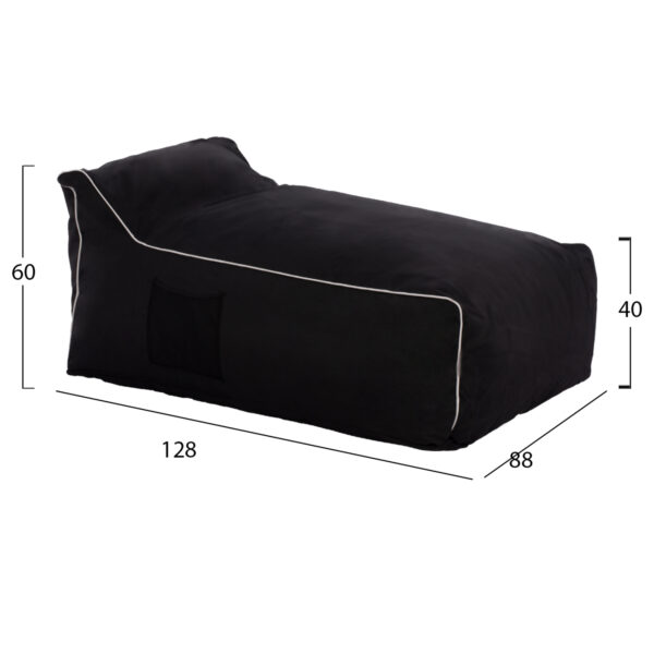 ΠΟΥΦ ZAFER HM5772.12 ΜΕ TEXTILINE ΜΑΥΡΟ ΚΑΙ ΛΕΥΚΟ ΡΕΛΙ 88x128x40-60Υ εκ. - Image 2
