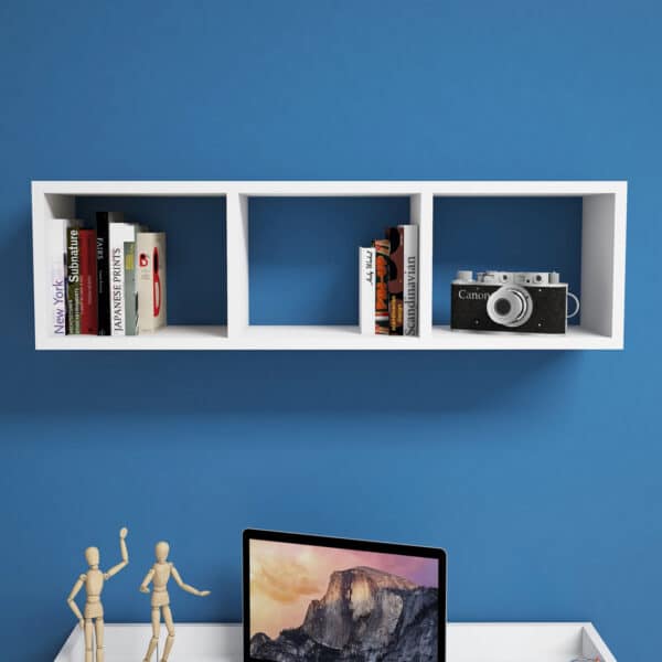 ΡΑΦΙΕΡΑ ΤΟΙΧΟΥ ΜΕΛΑΜΙΝΗΣ ΛΕΥΚΗ HM9228.11 90x22x25,6Υ εκ. - Image 3