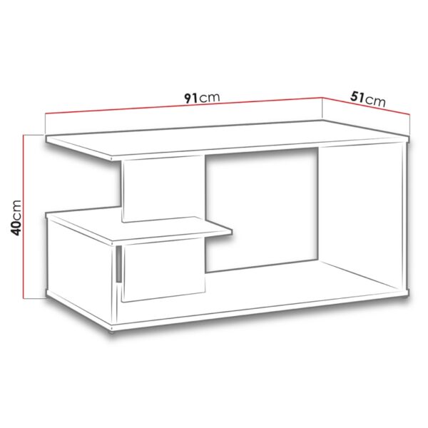 Τραπέζι σαλονιού 2046 ORTA Λευκό 40x51x91εκ., All4home - Image 2