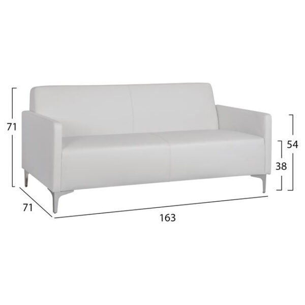 ΣΕΤ 2 ΤΜΧ ΚΑΝΑΠΕΣ 3ΘΕΣΙΟΣ ΚΑΙ 2ΘΕΣΙΟΣ NELLIE HM11274.02 ΛΕΥΚΟ ΧΡΩΜΑ - Image 2
