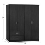 ΝΤΟΥΛΑΠΑ 4-ΦΥΛΛΗ ΜΕ 2 ΣΥΡΤΑΡΙΑ JENNA HM11351.01 ΜΕΛΑΜΙΝΗ ΣΕ ZEBRANO 160x42x181Υ - Image 2