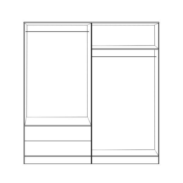 ΣΕΤ 2 ΤΜΧ ΝΤΟΥΛΑΠΑ 4ΦΥΛΛΗ ZEBRANO 160X42X181 HM11351.01 - Image 3