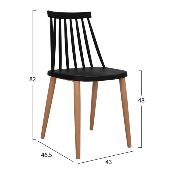 ΣΕΤ 5ΤΜΧ ΤΡΑΠΕΖΙ 140x80x76 cm SONAMA & ΚΑΡΕΚΛΕΣ VANESSA ΜΑΥΡΕΣ ΜΕΤΑΛΛΙΚΑ ΠΟΔΙΑ HM11037 - Image 3