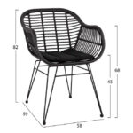 ΣΕΤ 7ΤΜΧ ALLEGRA WICKER ΜΕ ΤΡΑΠΕΖΙ 160X90X78Υ ΜΠΕΖ & ΜΑΥΡΟ ΧΡΩΜΑ HM10516 - Image 4