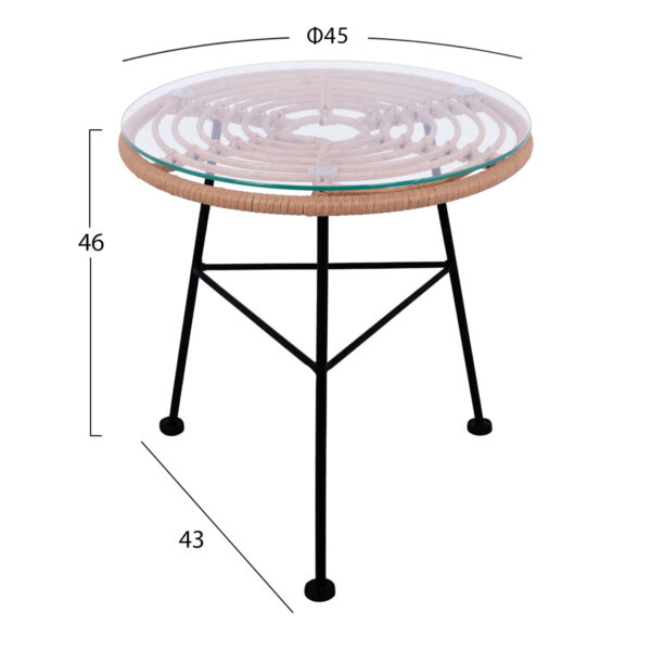 ΣΕΤ ΕΞΩΤΕΡΙΚΟΥ ΧΩΡΟΥ 3ΤΜΧ ALLEGRA HM10335 ΜΠΕΖ WICKER-ΜΕΤΑΛΛΟ - Image 3