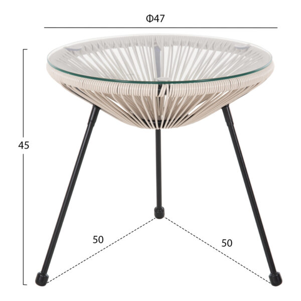 ΣΕΤ ΕΞΩΤΕΡΙΚΟΥ ΧΩΡΟΥ 3ΤΜΧ ACAPULCO HM11861.03 P.E.RATTAN ΕΚΡΟΥ-ΜΕΤΑΛΛΟ ΣΕ ΜΑΥΡΟ - Image 2