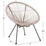 ΣΕΤ ΕΞΩΤΕΡΙΚΟΥ ΧΩΡΟΥ 3ΤΜΧ ACAPULCO HM11861.03 P.E.RATTAN ΕΚΡΟΥ-ΜΕΤΑΛΛΟ ΣΕ ΜΑΥΡΟ - Image 3