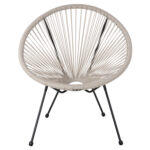 ΣΕΤ ΕΞΩΤΕΡΙΚΟΥ ΧΩΡΟΥ 3ΤΜΧ ACAPULCO HM11861.03 P.E.RATTAN ΕΚΡΟΥ-ΜΕΤΑΛΛΟ ΣΕ ΜΑΥΡΟ - Image 4