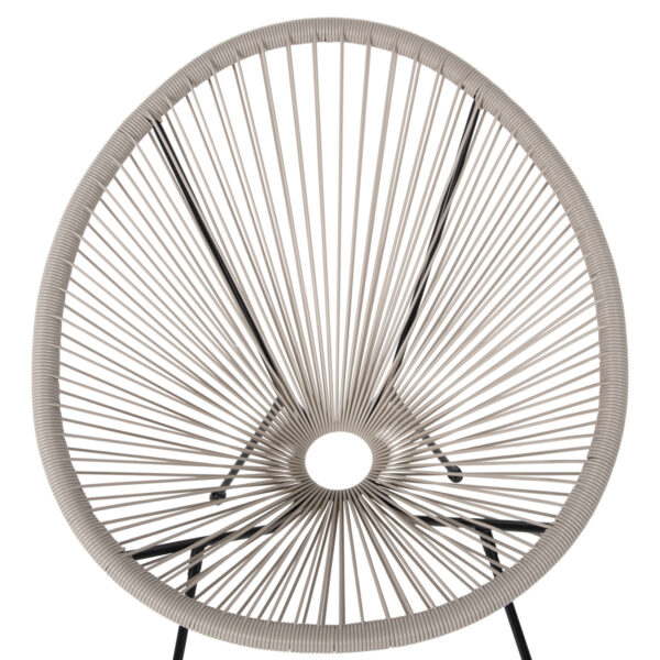 ΣΕΤ ΕΞΩΤΕΡΙΚΟΥ ΧΩΡΟΥ 3ΤΜΧ ACAPULCO HM11861.03 P.E.RATTAN ΕΚΡΟΥ-ΜΕΤΑΛΛΟ ΣΕ ΜΑΥΡΟ - Image 5