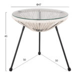 ΣΕΤ ΕΞΩΤΕΡΙΚΟΥ ΧΩΡΟΥ 3ΤΜΧ ACAPULCO HM11861.12 P.E.RATTAN ΛΕΥΚΟ-ΜΕΤΑΛΛΟ ΣΕ ΜΑΥΡΟ - Image 2