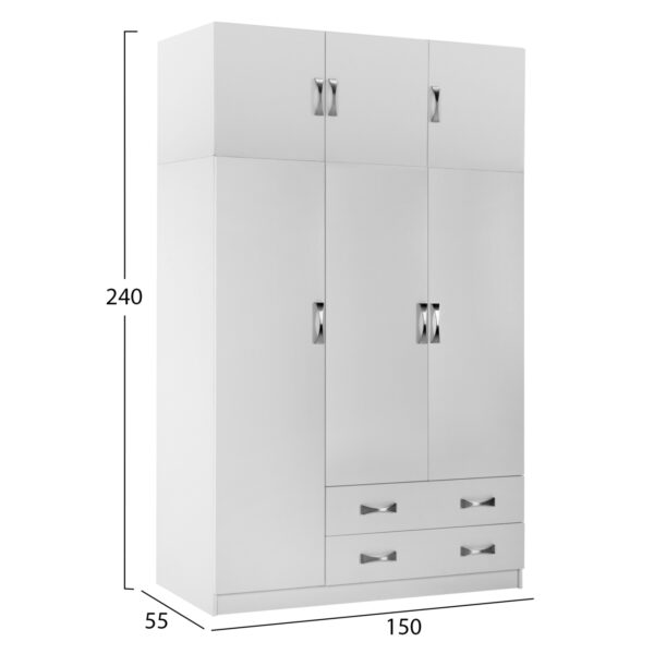 ΣΕΤ ΚΡΕΒΑΤΟΚΑΜΑΡΑΣ 6ΤΜΧ CARLY HM10884.05 ΜΕΛΑΜΙΝΗ ΛΕΥΚΗ-ΥΦΑΣΜΑ ΓΚΡΙ - Image 2