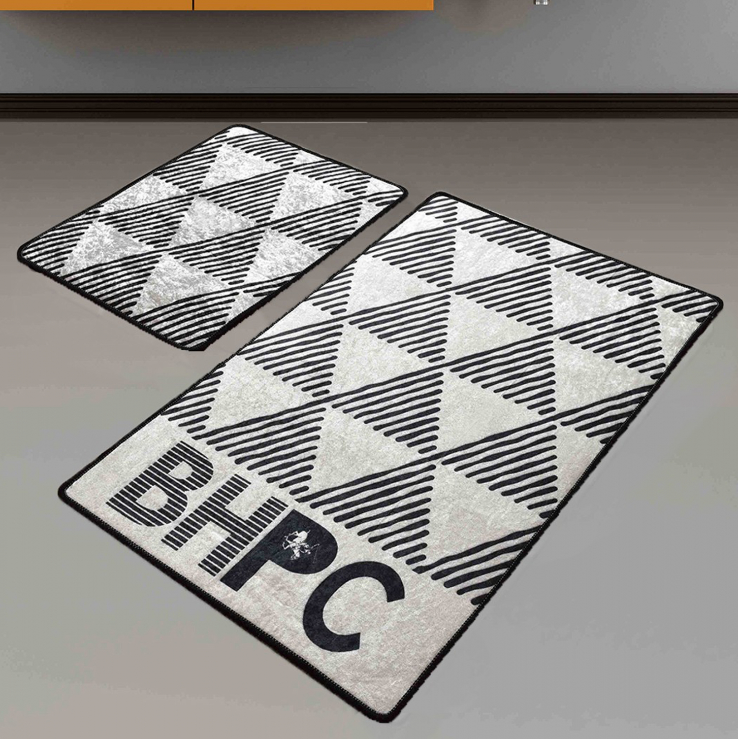 HM12123 ΣΕΤ ΠΑΤΑΚΙΑ ΜΠΑΝΙΟΥ BEVERLY HILLS POLO CLUB HM12123 ΜΑΥΡΟ ΕΚΡΟΥ 100x60 587BHP2103 - Image 1