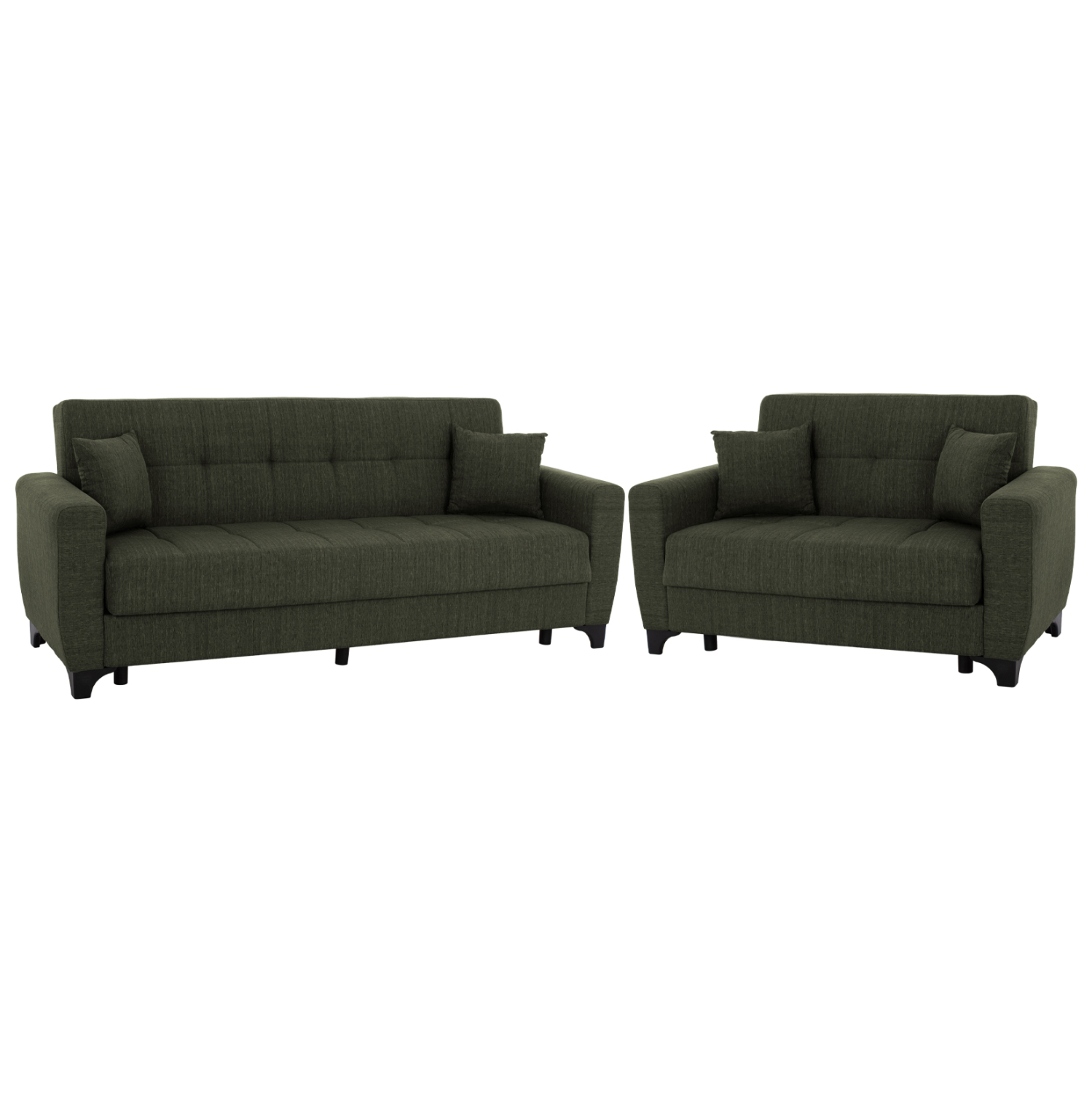 HM3242.05+HM3243.05 ΣΕΤ ΣΑΛΟΝΙΟΥ ΨΗΛΗ ΠΛΑΤΗ 2ΘΕΣΙΟΣ & 3ΘΕΣΙΟΣ HM11748.05-DARK OLIVE - Image 1