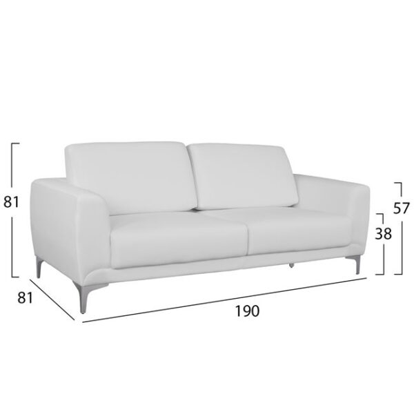 ΣΕΤ ΣΑΛΟΝΙΟΥ 2ΤΜΧ KENZIE ΜΕ ΛΕΥΚΟ PU HM11284.02 - Image 2