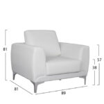 ΣΕΤ ΣΑΛΟΝΙΟΥ 3ΤΜΧ  KENZIE ΜΕ ΛΕΥΚΟ PU HM10329.01 - Image 2