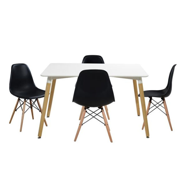 ΣΕΤ ΤΡΑΠΕΖΑΡΙΑ 5Τ ΤΡΑΠΕΖΙ MINIMAL 120x80x73 cm-TWIST ΜΑΥΡΕΣ HM10080.02 - Image 2