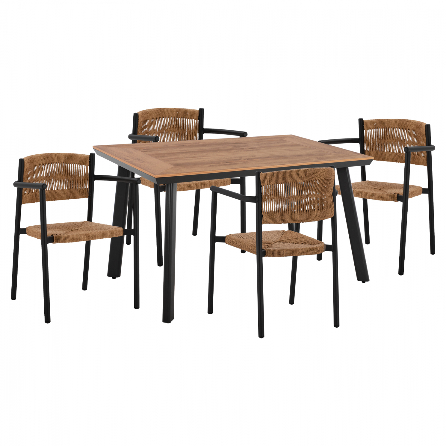 5562.02 X1 + 5786.02 X4 ΣΕΤ ΤΡΑΠΕΖΑΡΙΑ 5ΤΜΧ ΜΕ ΤΡΑΠΕΖΙ POLYWOOD 120Χ80 & ΠΟΛΥΘΡΟΝΕΣ ΑΝΘΡΑΚΙ HM11430 - Image 1