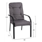 ΣΕΤ ΤΡΑΠΕΖΑΡΙΑ 7ΤΜΧ ΤΡΑΠΕΖΙ BRUNO 150X90 ΜΕ ΠΟΛΥΘΡΟΝΕΣ ENDIKA ΓΚΡΙ HM11475 - Image 3