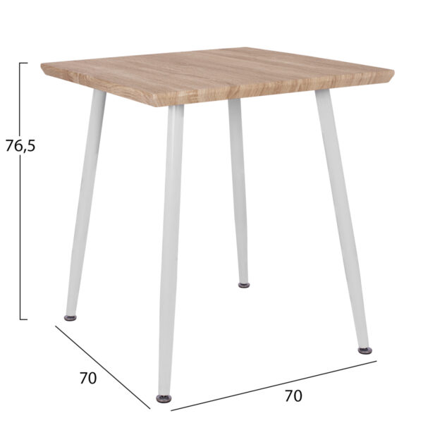 ΣΕΤ ΤΡΑΠΕΖΑΡΙΑΣ 3ΤΜΧ PALOMA HM21381 ΤΕΤΡΑΓΩΝΟ ΤΡΑΠΕΖΙ & 2 ΚΑΡΕΚΛΕΣ ΣΕ ΛΕΥΚΟ - Image 3