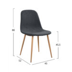 ΣΕΤ ΤΡΑΠΕΖΑΡΙΑΣ 5 ΤΜΧ ΤΡΑΠΕΖΙ MINIMAL ΜΕ ΚΑΡΕΚΛΕΣ LEONARDO ΓΚΡΙ HM11330.10 - Image 3