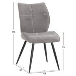 ΣΕΤ ΤΡΑΠΕΖΑΡΙΑΣ 5ΤΜΧ GAFF HM10939.01 ΚΕΡΑΜΙΚΟ TOP--ΥΦΑΣΜΑ ΓΚΡΙ & ΜΕΤΑΛ.ΠΟΔΙΑ ΜΑΥΡΑ - Image 3