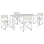 ΣΕΤ ΤΡΑΠΕΖΑΡΙΑΣ 5ΤΜΧ DUPRE HM21021 ΚΑΡΕΚΛΕΣ ΑΛΟΥΜ. & ΜΕΤΑΛ.ΤΡΑΠΕΖΙ 150x90εκ--ΛΕΥΚΟ