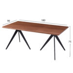 ΣΕΤ ΤΡΑΠΕΖΑΡΙΑΣ 7ΤΜΧ GAFF HM10935.03 MDF TOP ΚΑΡΥΔΙ--ΥΦΑΣΜΑ TAUPE & ΜΕΤΑΛΛΟ ΜΑΥΡΟ - Image 2
