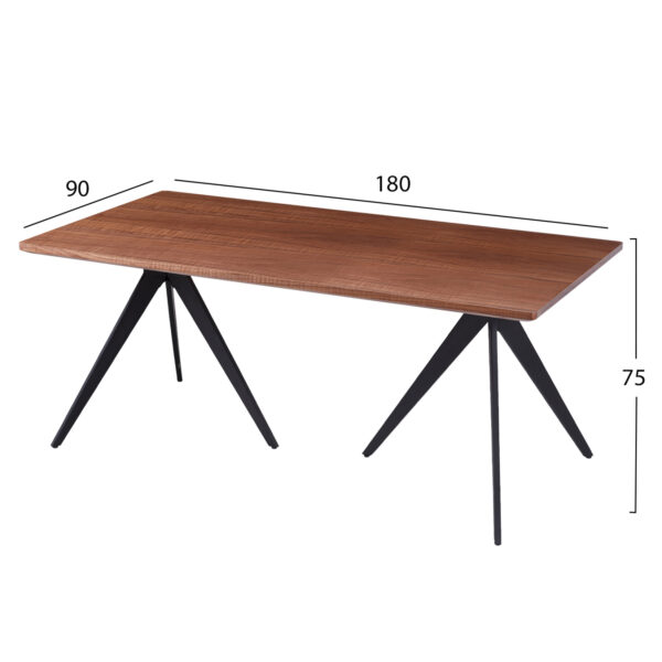 ΣΕΤ ΤΡΑΠΕΖΑΡΙΑΣ 7ΤΜΧ GAFF HM10935.03 MDF TOP ΚΑΡΥΔΙ--ΥΦΑΣΜΑ TAUPE & ΜΕΤΑΛΛΟ ΜΑΥΡΟ - Image 2