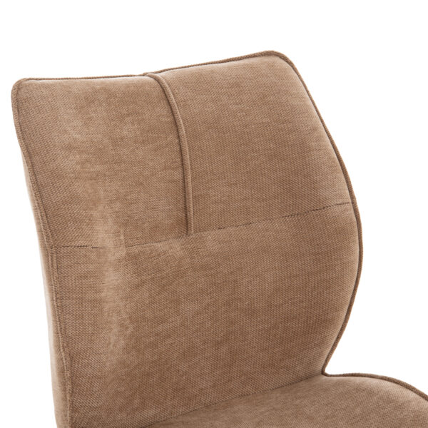ΣΕΤ ΤΡΑΠΕΖΑΡΙΑΣ 7ΤΜΧ GAFF HM10935.03 MDF TOP ΚΑΡΥΔΙ--ΥΦΑΣΜΑ TAUPE & ΜΕΤΑΛΛΟ ΜΑΥΡΟ - Image 4