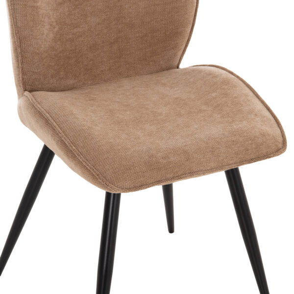 ΣΕΤ ΤΡΑΠΕΖΑΡΙΑΣ 7ΤΜΧ GAFF HM10935.03 MDF TOP ΚΑΡΥΔΙ--ΥΦΑΣΜΑ TAUPE & ΜΕΤΑΛΛΟ ΜΑΥΡΟ - Image 5